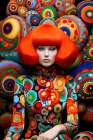 Woman in wild costume. AI Generated. Art Print